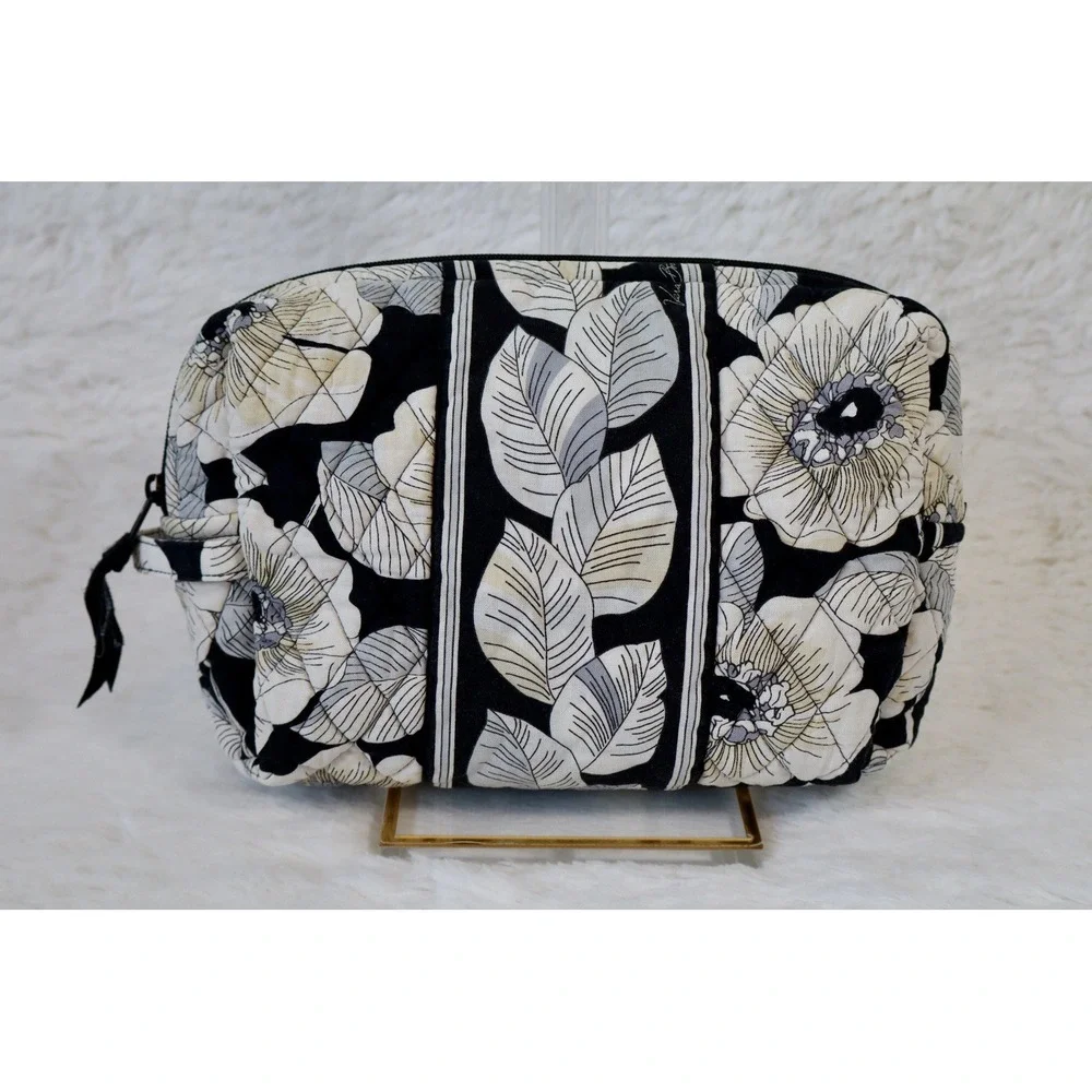Vera Bradley Camellia Medium Zip Cosmetic Bag Case Travel